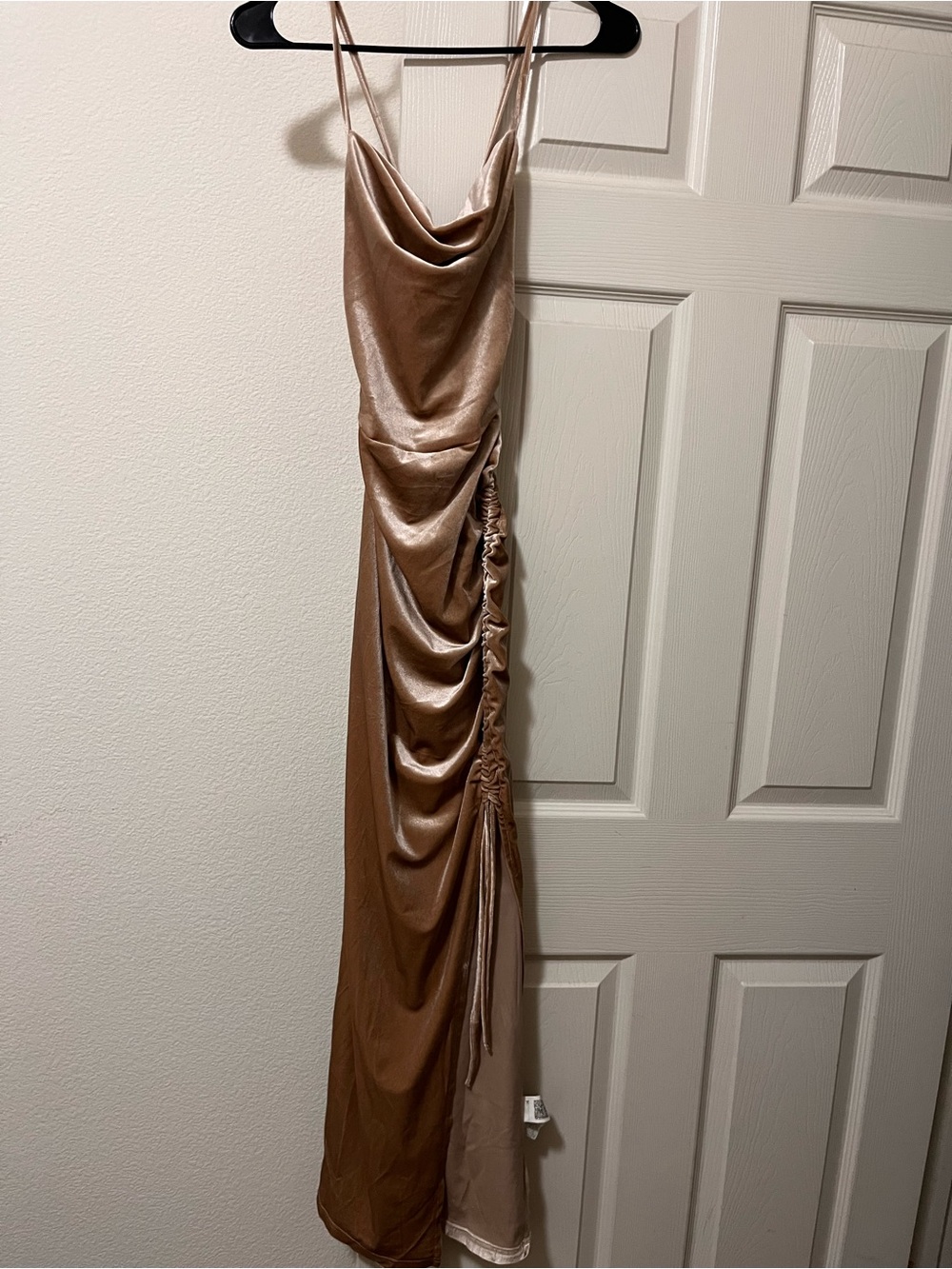 Satin Dress in Champagne size medium